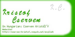 kristof cserven business card